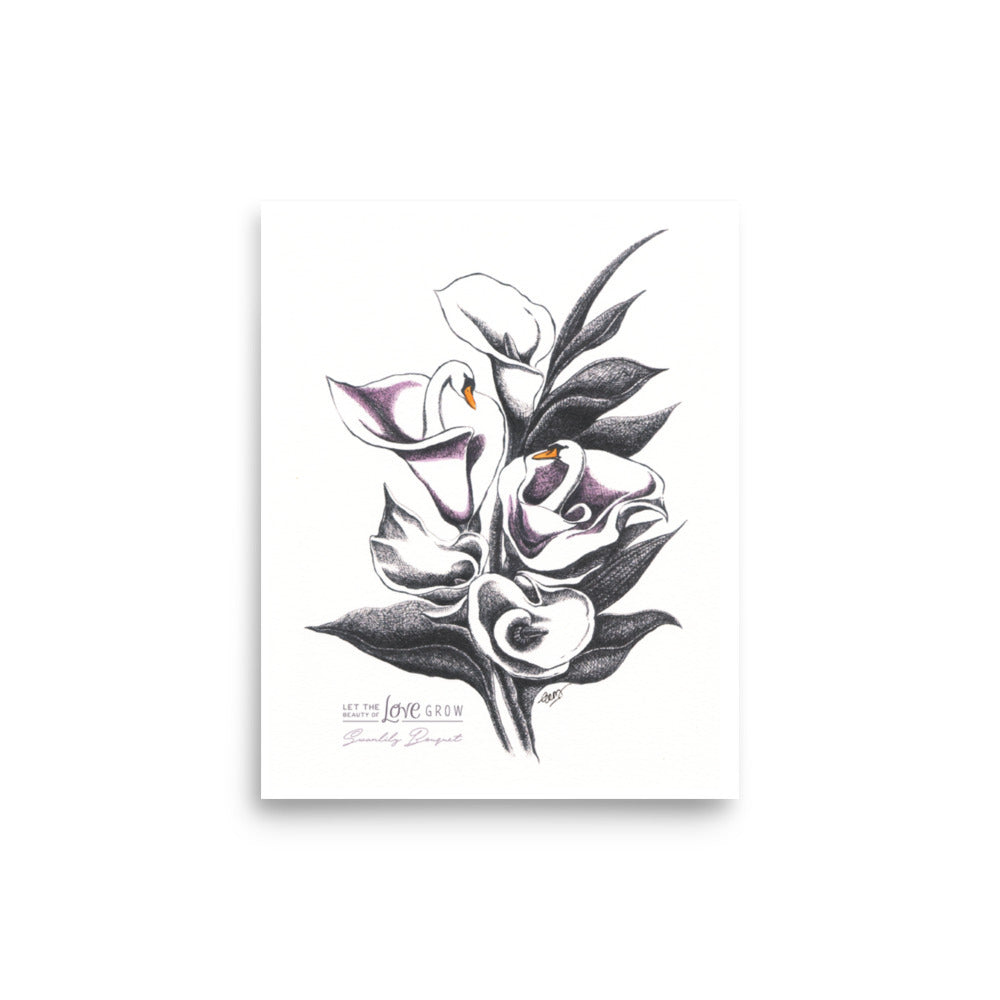 Swanlily Bouquet Art Print