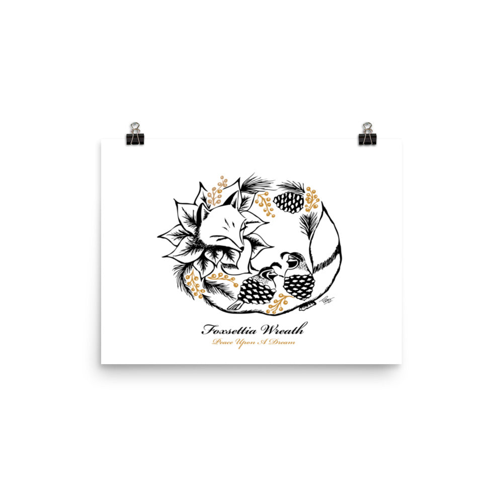 Foxsettia Wreath Art Print