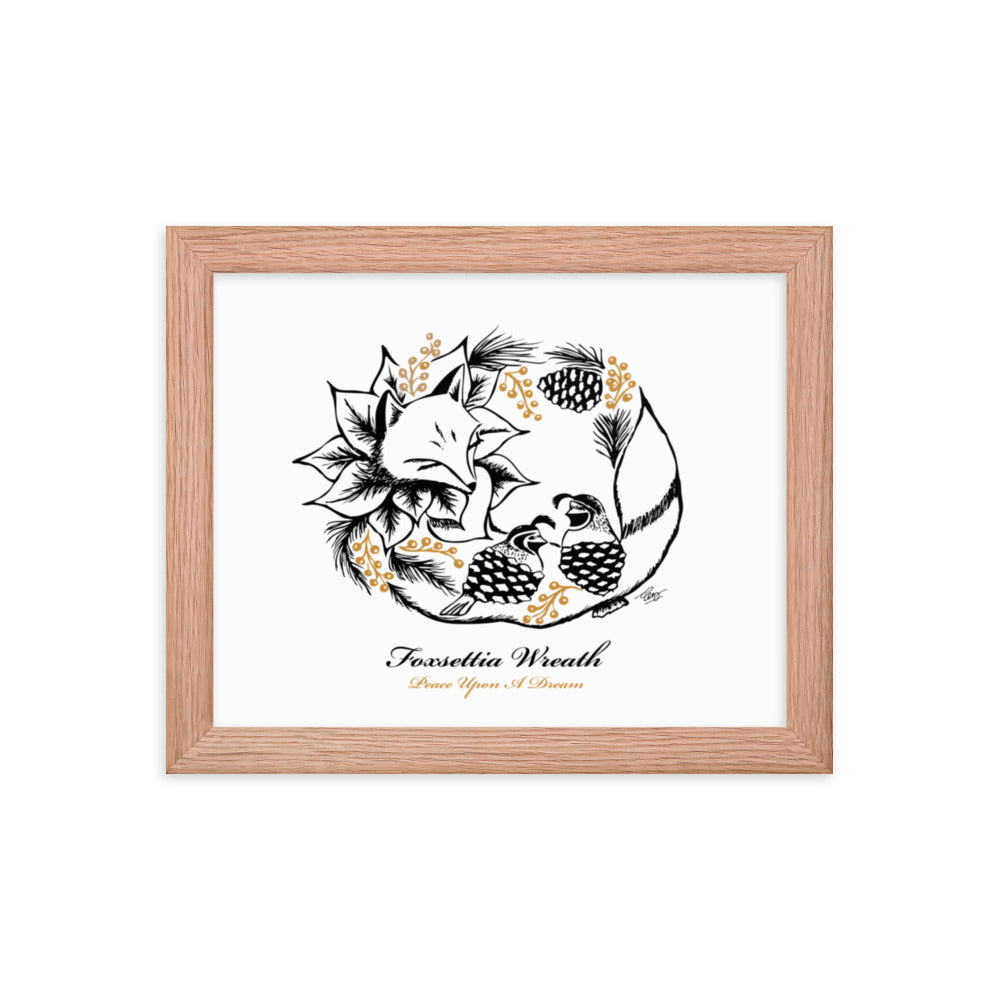 Foxsettia Wreath Art Print