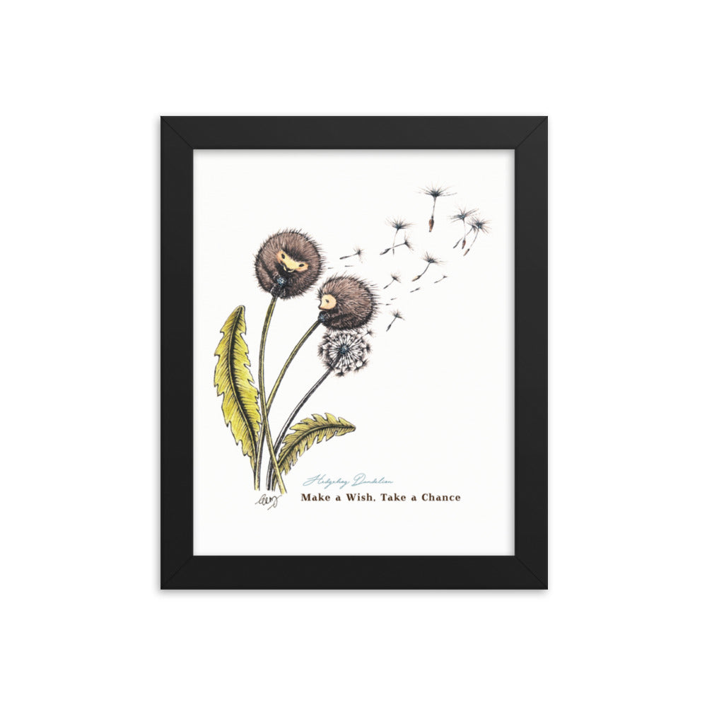 Hedgehog Dandelion Art Print