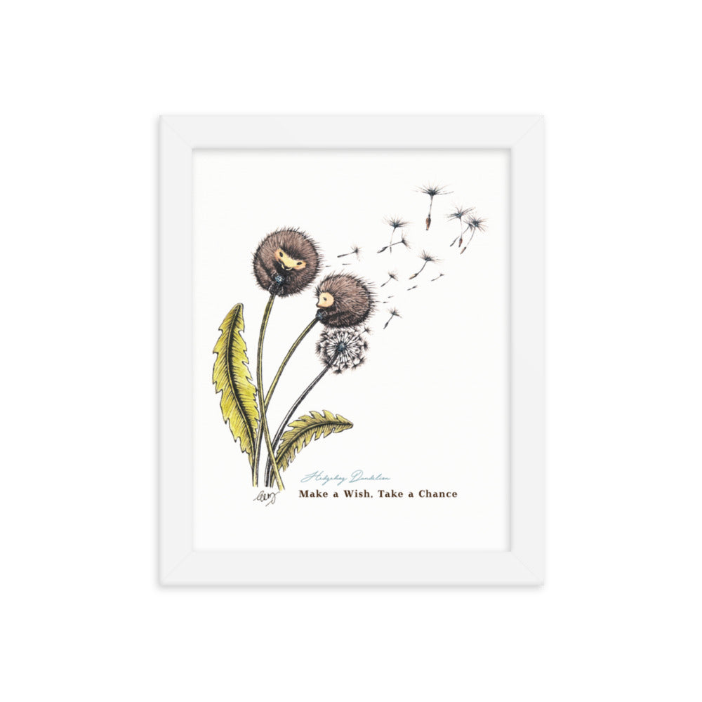 Hedgehog Dandelion Art Print