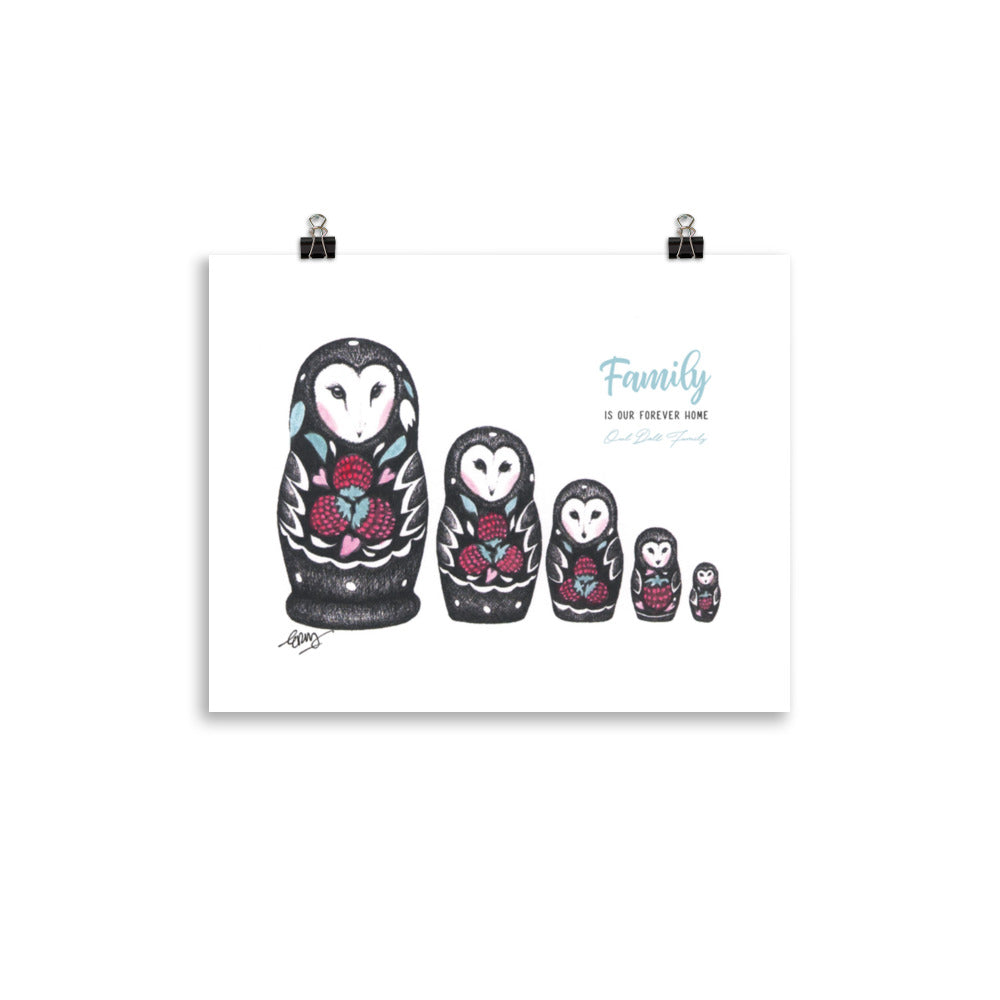 Owl Doll Family Art Print