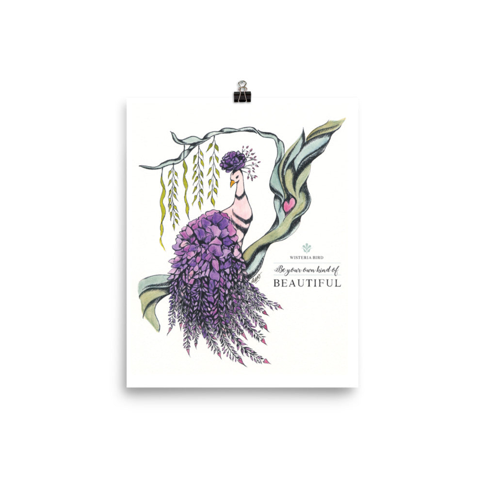 Wisteria Bird Art Print