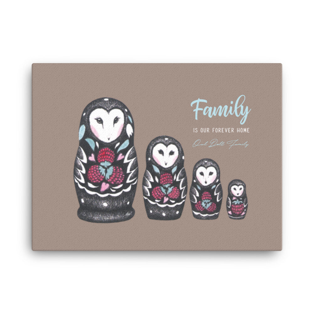 Owl Doll Family Canvas Print