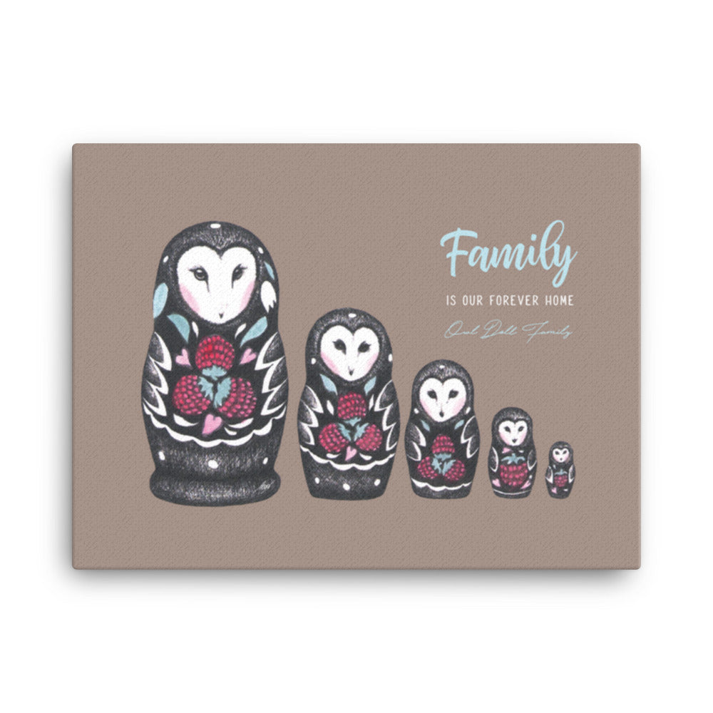 Owl Doll Family Canvas Print