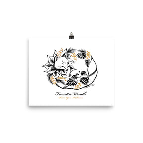 Foxsettia Wreath Art Print