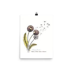 Hedgehog Dandelion Art Print