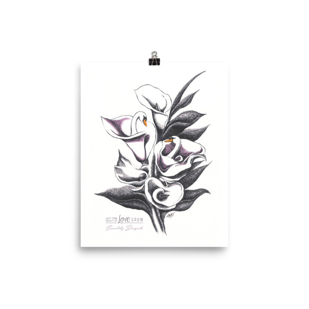 Swanlily Bouquet Art Print
