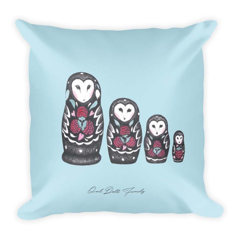 Owl Doll Family Cozy Cuddle Pillow (Two-Sided)